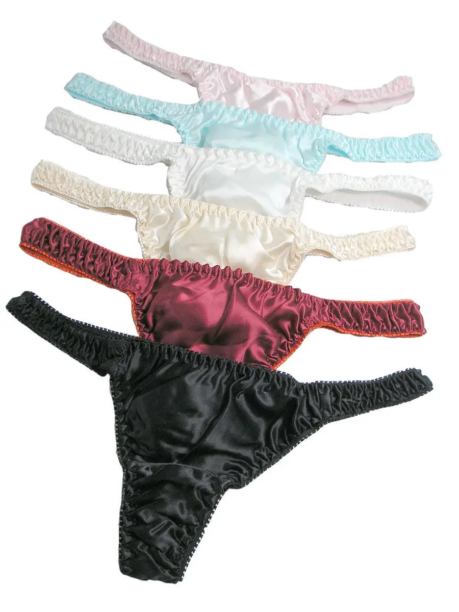 Стринги женские из 100% натурального шелка 6 пар | Женская одежда