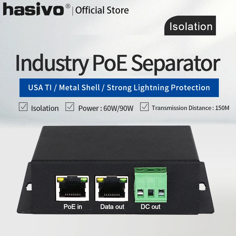 Divisor de Alta Fonte de Alimentação Chave Gigabit Isolada Industrial Potência 90w 12v Tensão Módulo Switch Poe