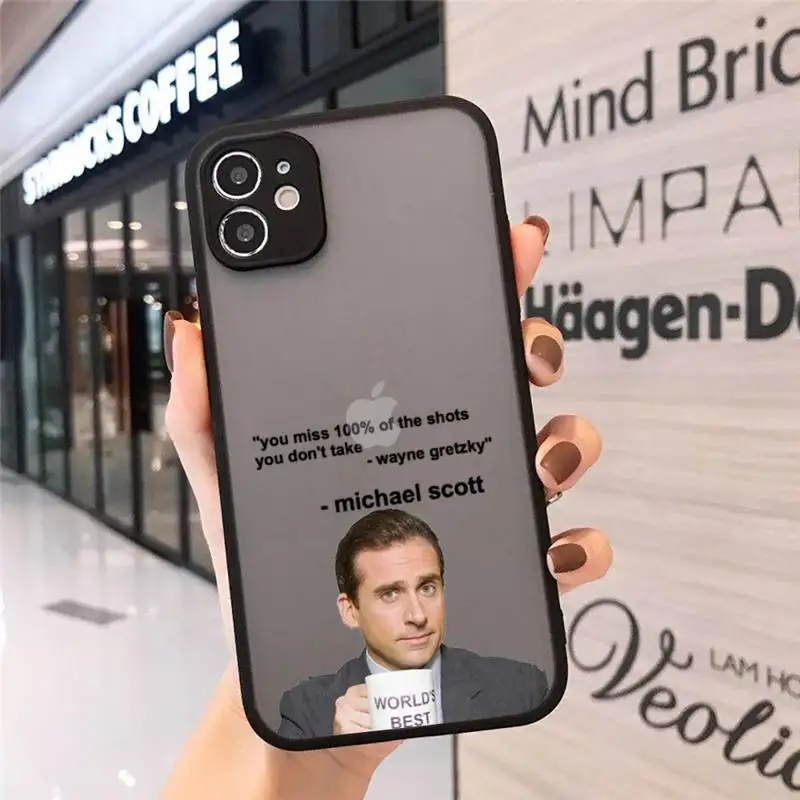 

The Office TV show funny star America Phone Cases Matte Transparent for iPhone 7 8 11 12 s mini pro X XS XR MAX Plus cover funda
