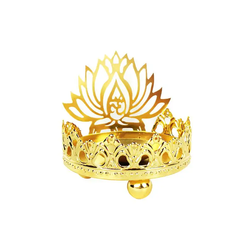 Подсвечник буддийский из сплава полый вырезанный светильник для масла подставка