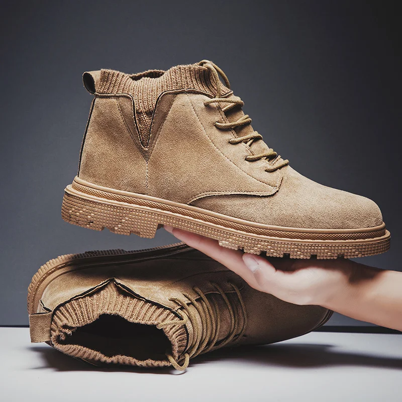 

Зимние ботинки для мужчин, ботинки мартинсы, мужская обувь, взрослые мотоциклетные ботинки, Теплые ботильоны, Мужская рабочая обувь, ботинк...