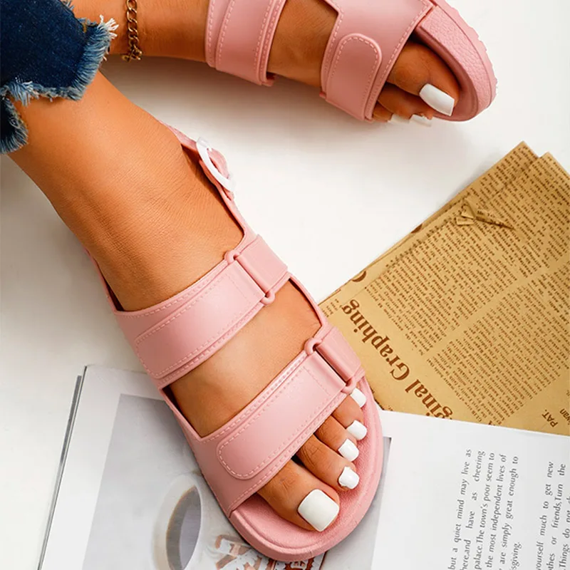 

Women Gladiator Sandals Buckle Soft Jelly Shoes Woman Casual Thick Bottom Comfort Ladies Footwear 2021 Summer Female Fashion