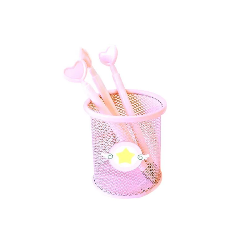 

1pc Kawaii Cartoon Girl Lovely Pink Pen Holder Student Desktop Storage Organize Office Supplies Stationery Container Baskets