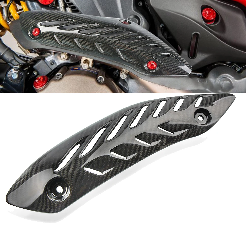 

Для Ducati monster 821 1200 2014-2017 2016 2015 углеродное волокно глушитель выхлопной трубы теплозащитный Чехол протектор глушителя