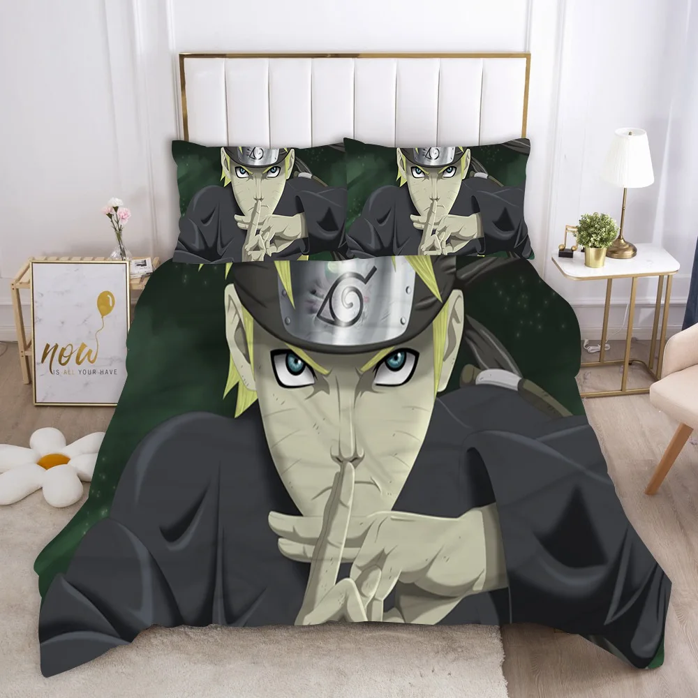 Комплект постельного белья из 2/3 предметов с рисунком Наруто одеяло домашний