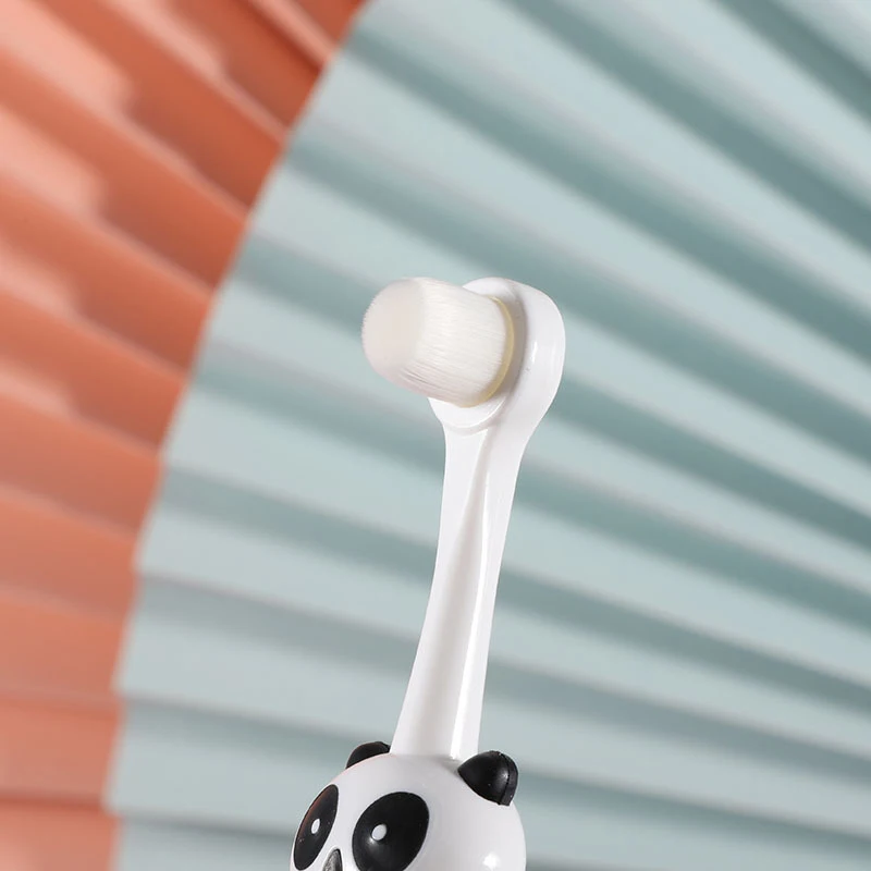 Soft Children's Toothbrush Giant Panda Head Handle Small | Manual