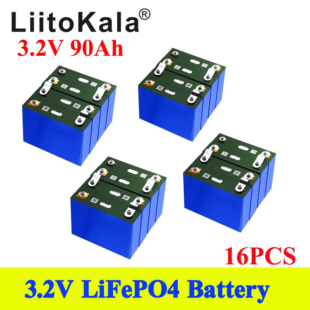 

Аккумуляторная батарея LiitoKala класса A 3,2 в 90 а/ч, литий-железо-фосфатная батарея для самостоятельной сборки, 12 В, 24 В, 48 В, RV-пакет «сделай сам», ...