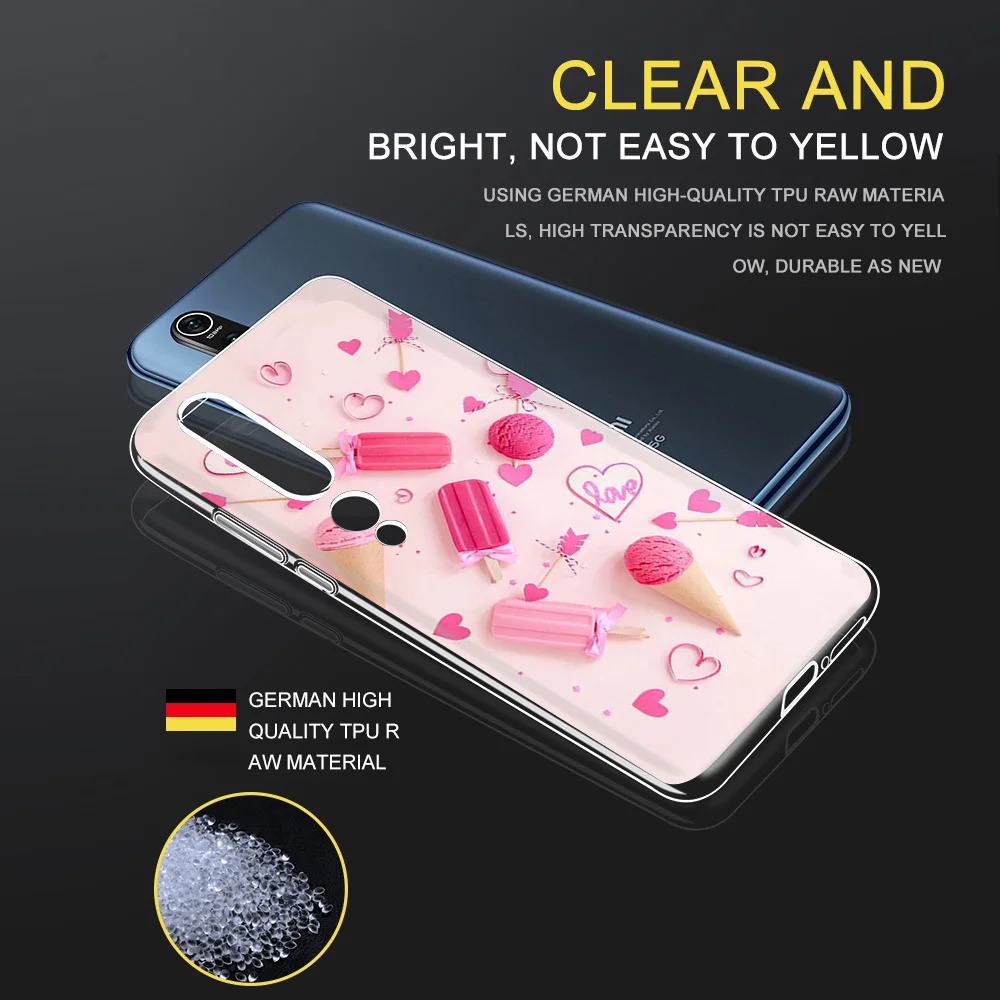 

Ice Cream Dessert Case For Xiaomi MI Note 11 10 9 T Pro SE Lite Poco X3 M3 F1 Redmi Note 9S 9 8 7 A T Pro Soft TPU Phone Fundas