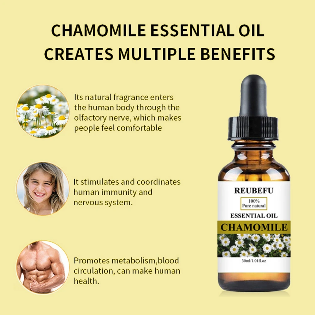 

New Chamomile Essential Oil Relieve Stress Repairing And Moisturizing Sleep Aromatherapy Diffuser Oil Skin Care