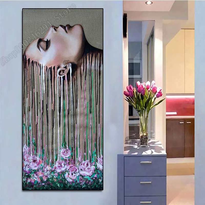 Искусство Женщины Длинные волосы Алмазная картина 3d Стразы Вышивка мозаика 5d