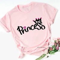pink love princess crown graphic tee shirt femme team bride t shirt women clothes 2021 tshirt female streetwear t shirt