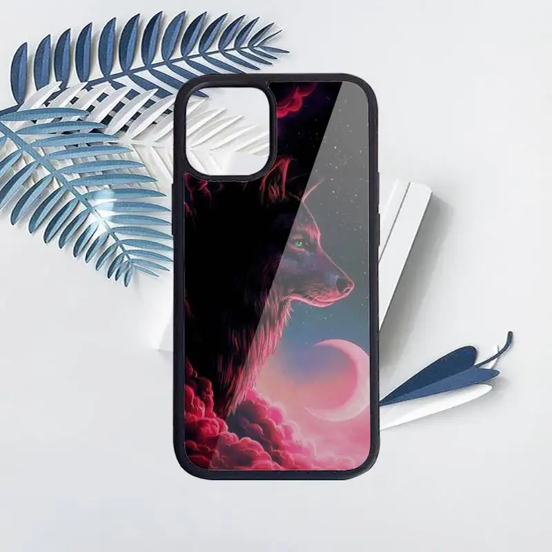 

Wolf horror animal moon Phone Case PC for iPhone 11 12 pro XS MAX 8 7 6 6S Plus X 5S SE 2020 XR