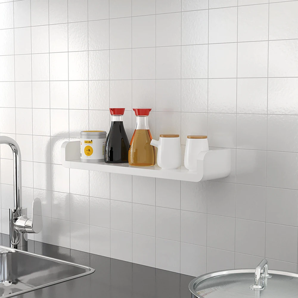 bathroom shelf no drill gadgets kitchen storage organizer pvc waterproof wall mounted shower rack home decor improvement free global shipping