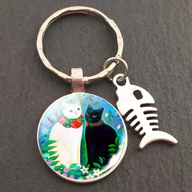 Новинка брелок для ключей с изображением кота из мультфильма металлический