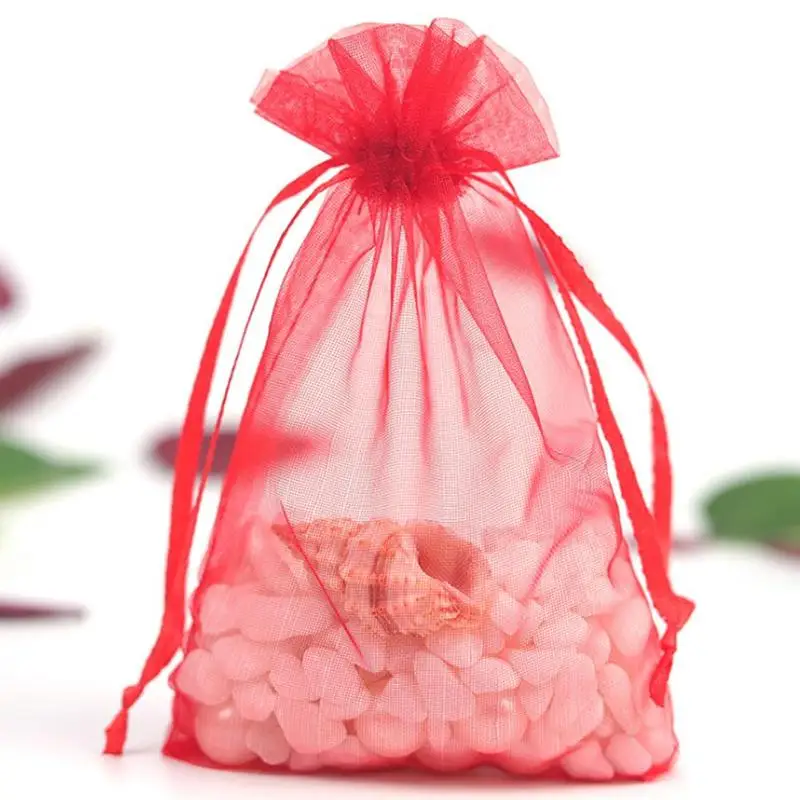 50 шт. 7x9 см из органзы мешки для упаковки ювелирных изделий сумки Свадебная