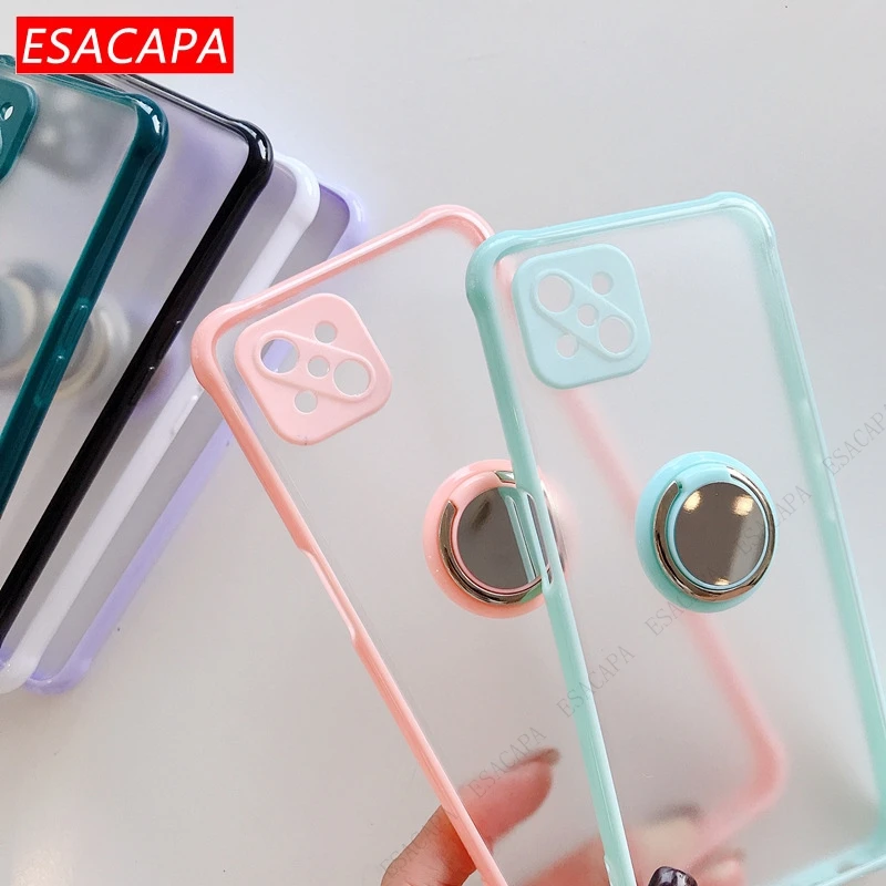 candy color shockproof case for oppo reno 4 lite 4z 2f 5 pro find x2 neo phone cases metal ring stand cover for realme 7i 7 pro free global shipping