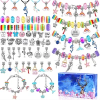 112 pcs christmas jewerly making kit charm bracelet necklaces present pandora alloy beads set diy child bracelet accessories