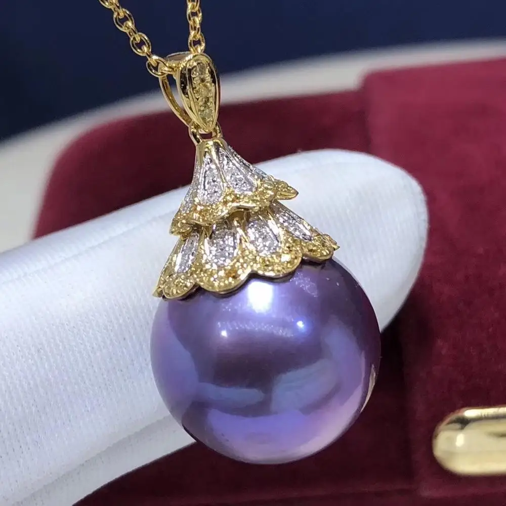 D513 груша кулон хорошее ювелирное изделие Твердые 18 К золотые бриллианты круглые