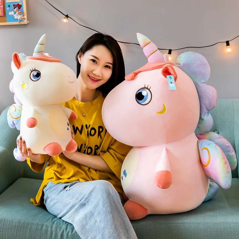 

Cartoon Unicorn Plush Stuffed Animal Sitting Flying Horse Doll Cute Pink White Soft Toy Birthday Gifts For Kids Child Appease