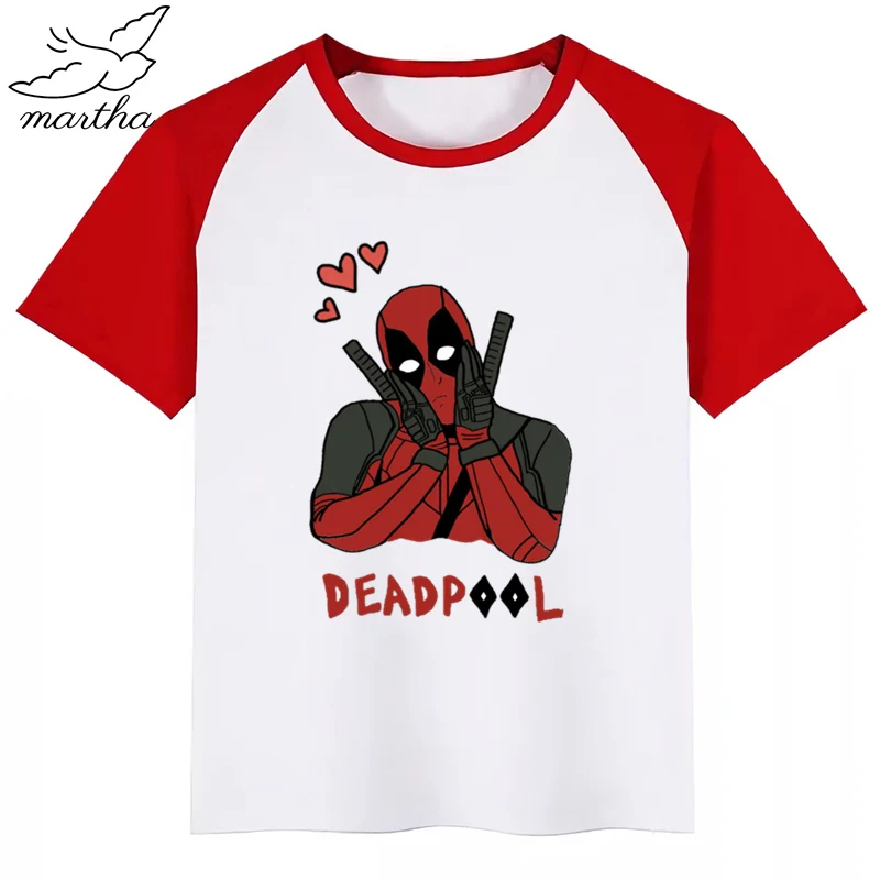 Футболка с принтом Dead Pool забавная одежда Детская летняя футболка модная детская