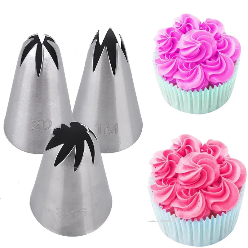 

3pcs/set Rose Pastry Nozzles Cake Decorating Tools Flower Icing Piping Nozzle Cream Cupcake Tips Baking Accessories