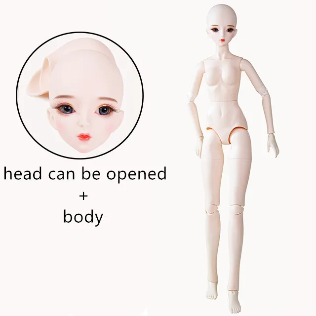 DBS 1/3 BJD кукла игрушки Обнаженная 62 см DF принцесса модные куклы шарнир тело белая кожа подарок на день рождения SD как кукла - Цвет: 7 Open the head
