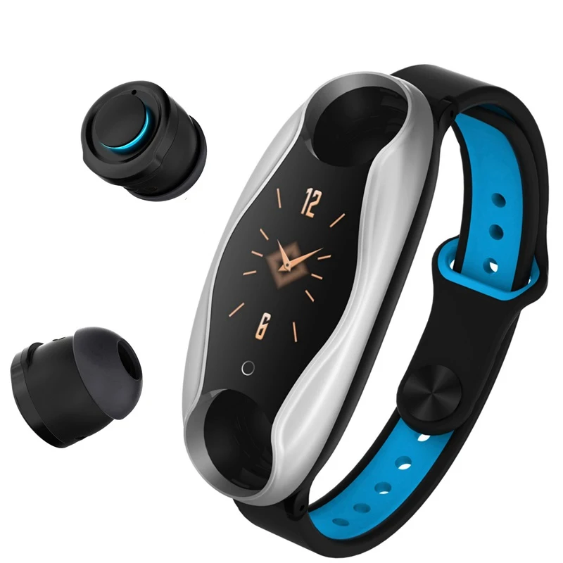 

2020 New Intelligent Watch 2 in 1 Waterproof T90 smart bracelet with earbuds tws headphones