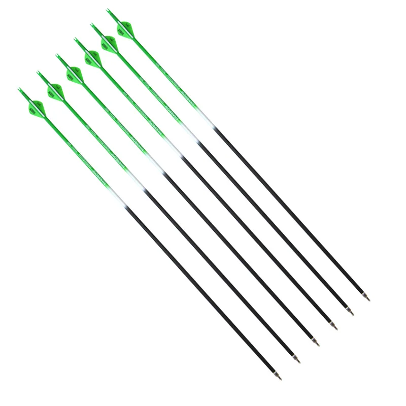 Стрельба из лука смешанного карбона 6 шт. целевая точка стрелы с резиновым пером