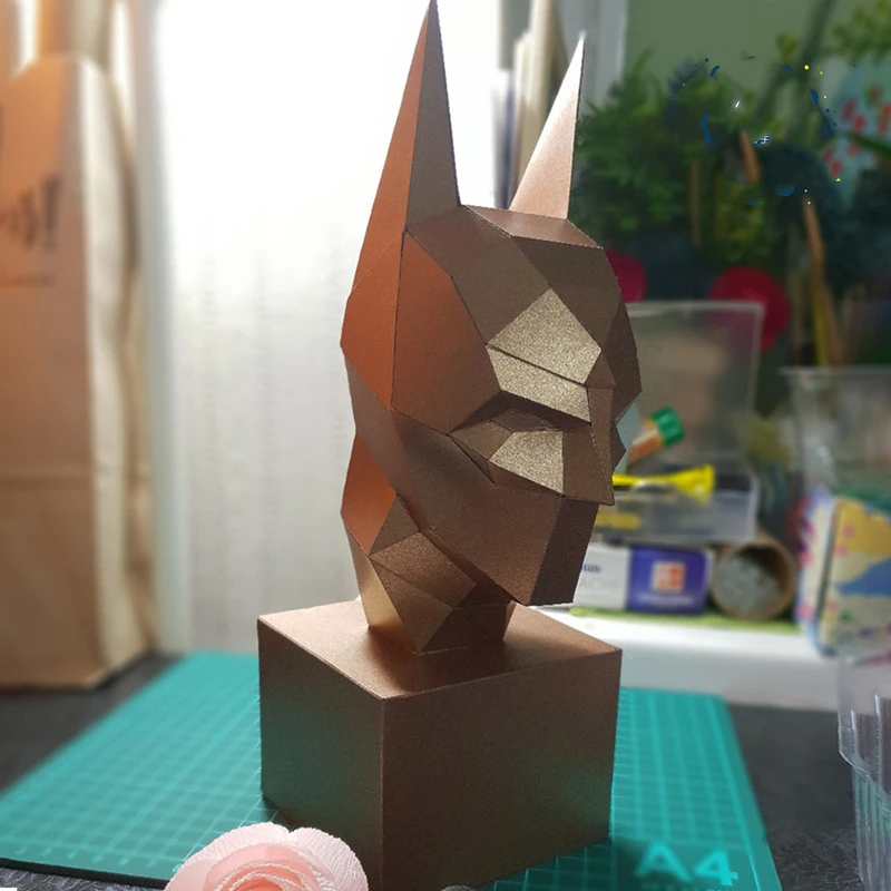 

Super Hero Bat Chest 3D Paper Model DIY Handmade Papercraft Home Wall Decoration Educational Toys Children Gifts Creative Model