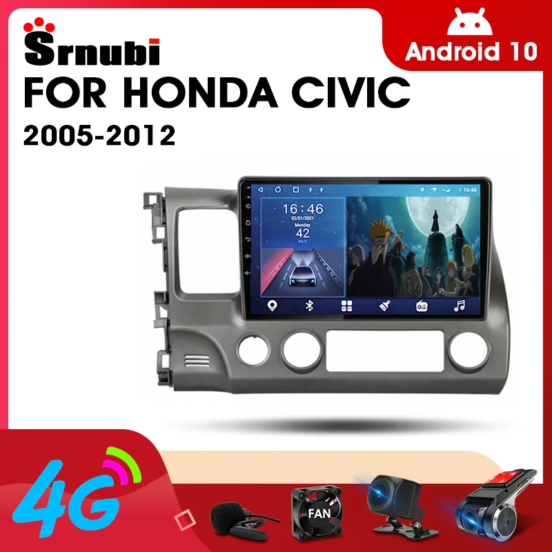 2 Din Android 10 0 Автомобильный плеер стерео аудио радио для Honda Civic 2005 2012 мультимедийный