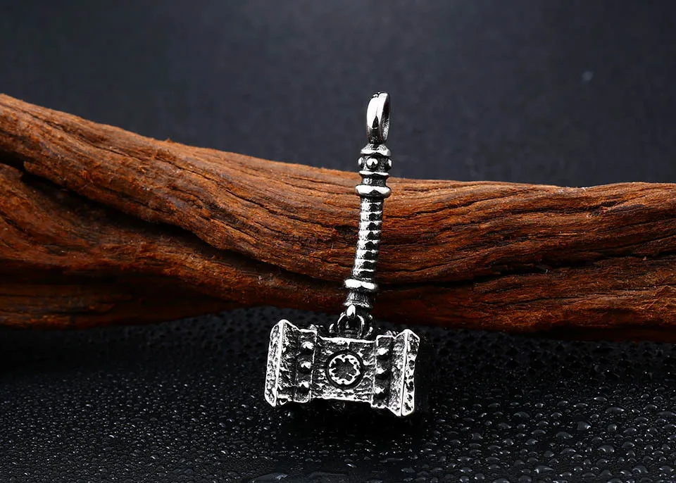 Нержавеющая сталь Тор ожерелье молоток Мстители Темный мир ожерелье Mjolnir кулон ожерелье мужчины Викинг Байкер ювелирные изделия bp8-366