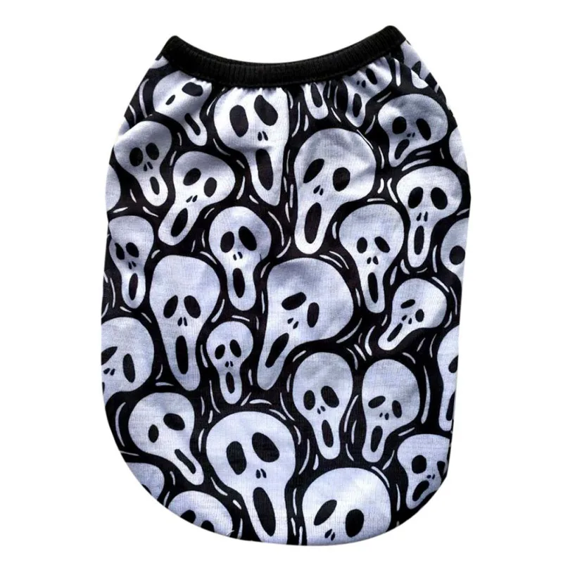 Футболка для домашних животных с принтом черепа призрака на Хэллоуин удобные