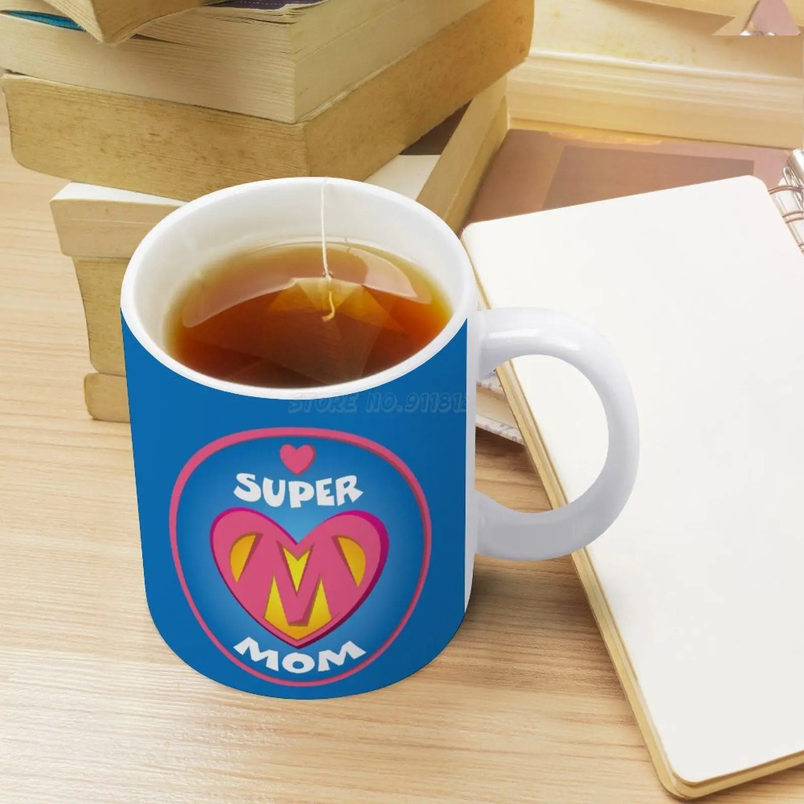 Белая кружка Super Mom белая керамическая чайная чашка подарок на день рождения