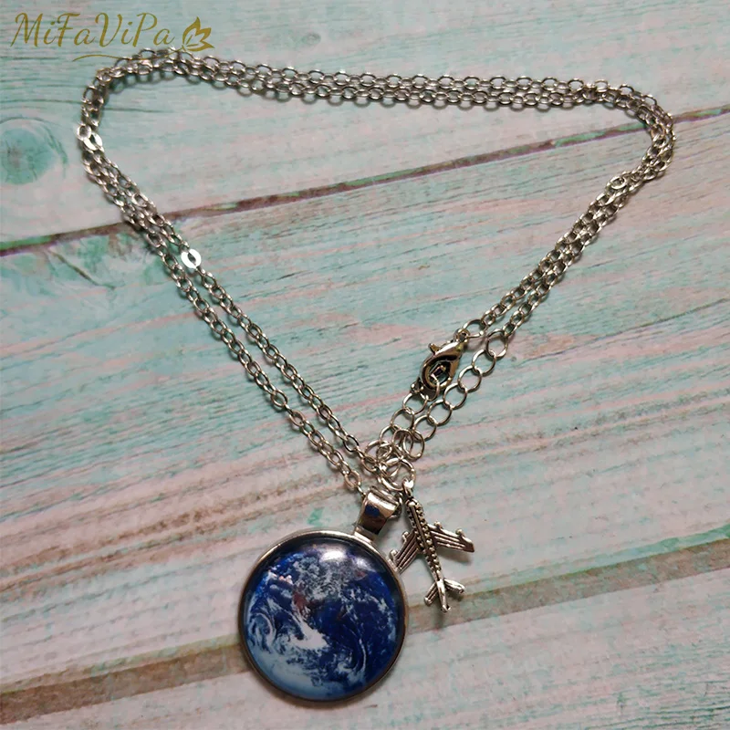 MiFaViPa Время камень ожерелье ленты сплава стекло самолет подвесное классическое