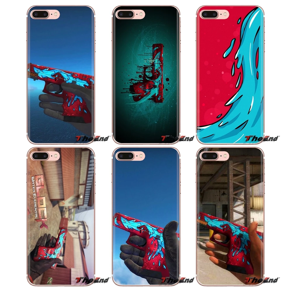 Phone Housing Cs Go Water Elemental pistol For iPhone XS Max XR X 4 4S 5 5S 5C SE 6 6S 7 8 Plus Samsung Galaxy J1 J3 J5 J7 A3 A5 |