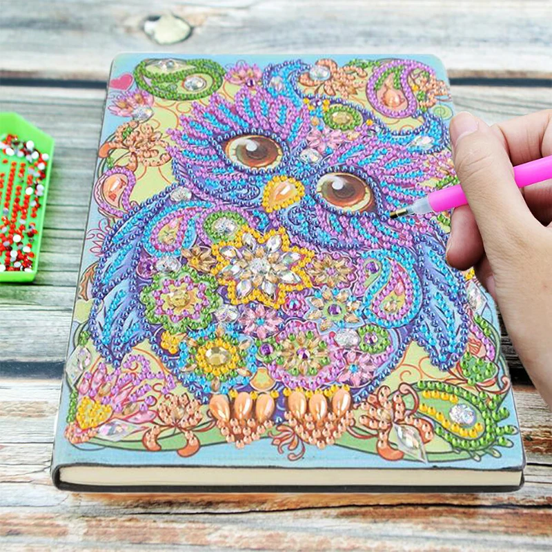 

Diamond Painting Notebook DIY Owl Special Shaped Diamond Embroidery Cross Stitch A5 Notebook Diary Book