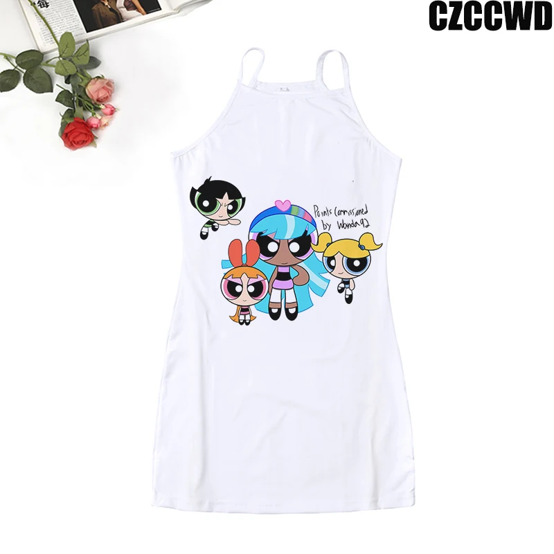 Женское платье в стиле Харадзюку черно-белое облегающее летнее с принтом феи 2020 |