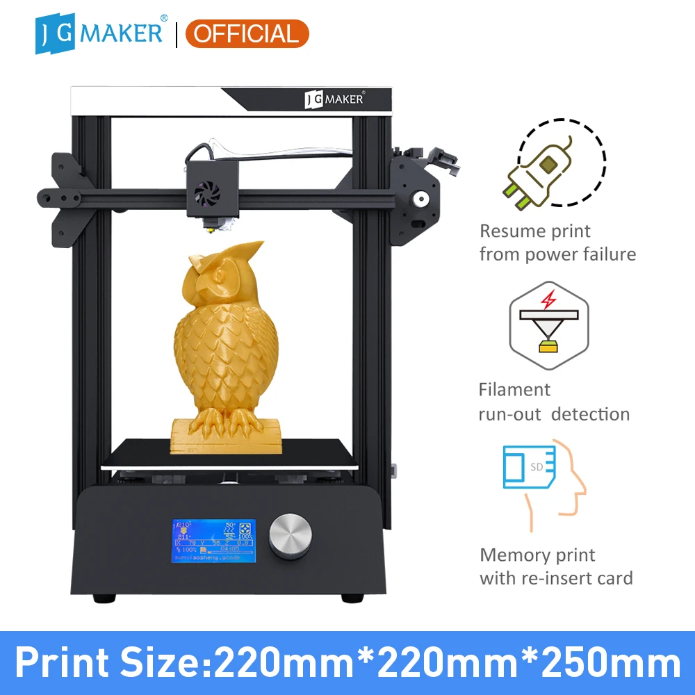 3D принтер JGMAKER Magic с алюминиевой рамой набор сделай сам большой размер печати