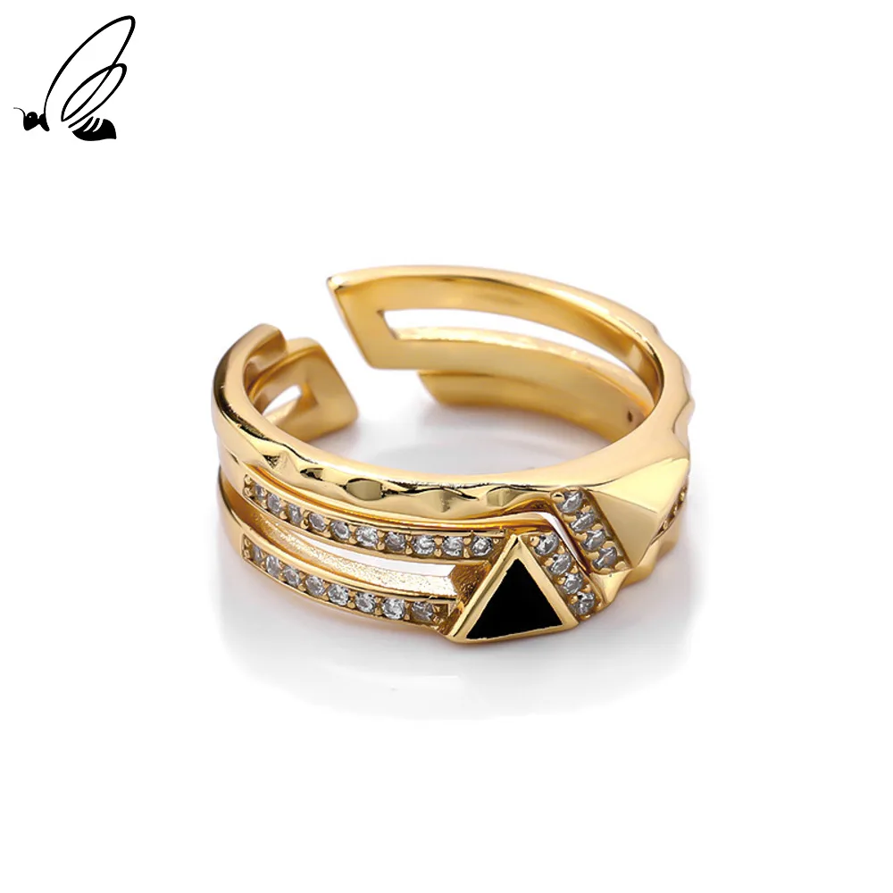 

S'STEEL Sterling Silver 925 Minimalist Resizable Stackable Rings Zircon Gold Rings Personality For Women 2021 Fine Jewellery