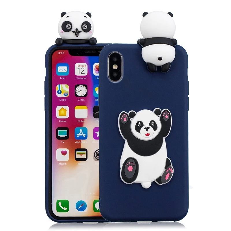 Единорог мультфильм чехол для iPhone 7 8 6 s 6s Plus 5s 5 se 5se силиконовые игрушки чехол для iPhone 11 Pro XS Max X XR для iPhone 11 чехол - Цвет: big panda