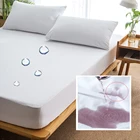 Водонепроницаемая Простыня из хлопчатобумажной махровой ткани, Водонепроницаемая дышащая простыня с эластичным белым махровым чехлом на матрас, простыня