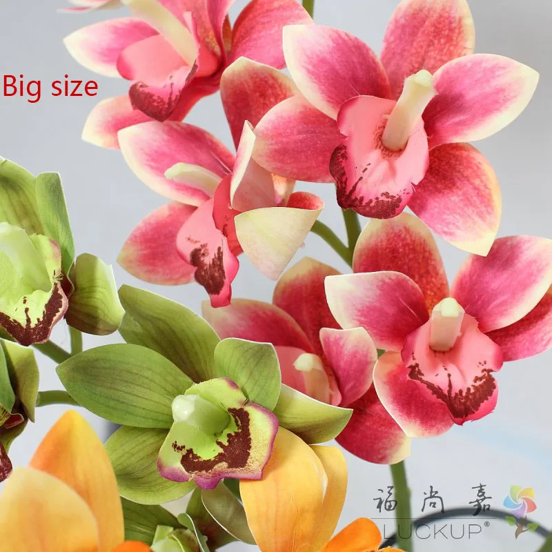 Artificial Cymbidium Faberi Rolfe Moth Orchid Butterfly Flower Stem for House Home Wedding Festival Decoration - F551 image 6