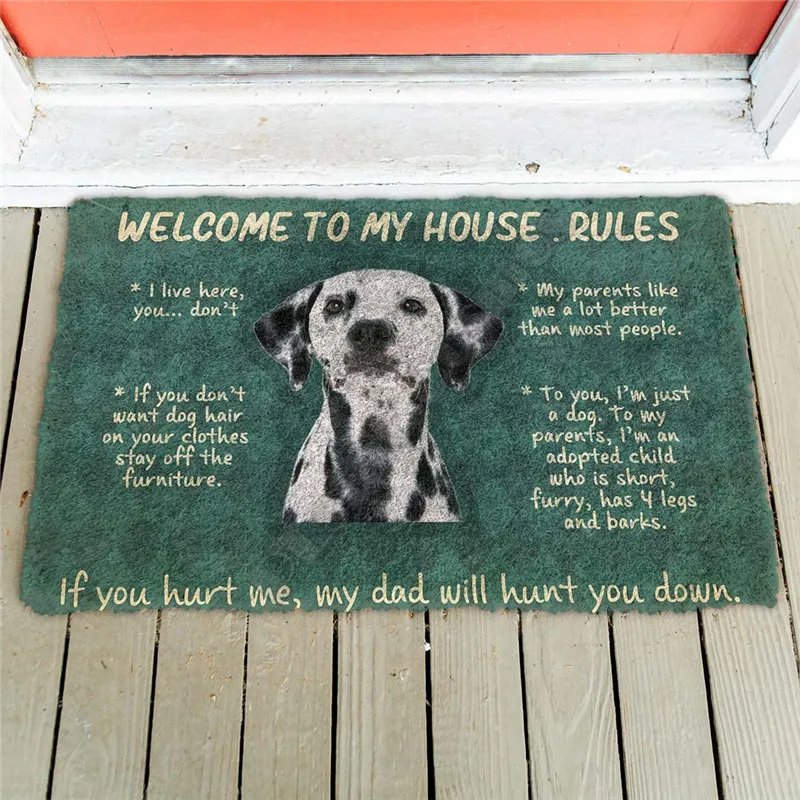 

Erugear Great Dane Dog To My House Rules Custom Doormat 3D All Over Printed Doormat
