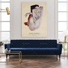 Egon Schiele печать голая на обуви и черные чулки выставочный плакат, Schiele эскиз женское линейное искусство