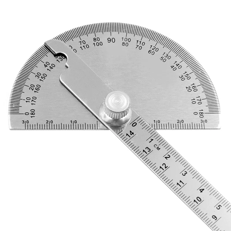 

Stainless Steel 180 Protractor Angle Meter Measuring Ruler Rotary Mechanic Tool Ruler Protractor 145mm
