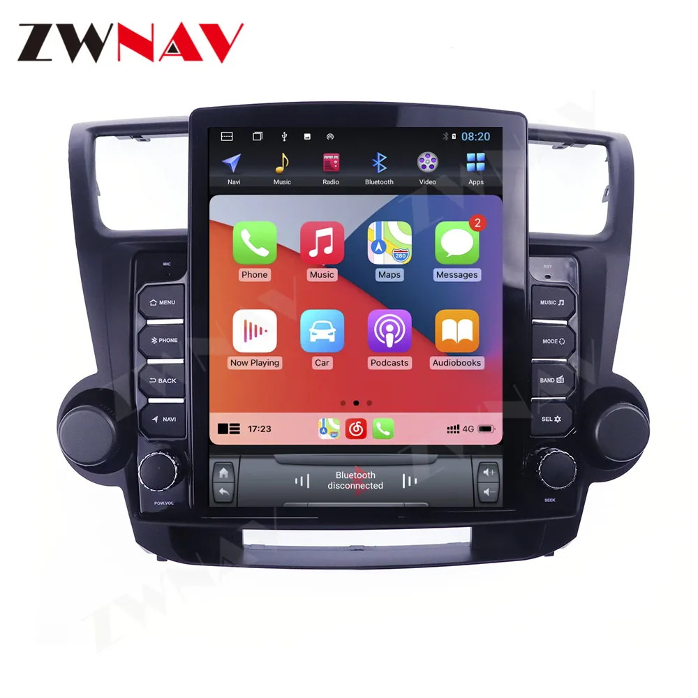 IPS DSP аудио радио для Toyota Highlander 2008-2013 GPS сенсорный экран Android 10 64 ГБ Tesla плеер