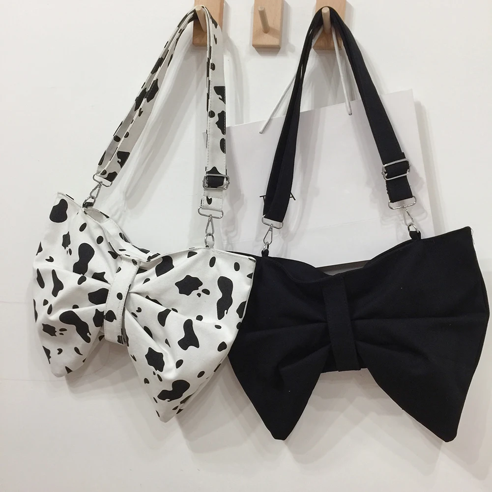 

2021 New Canvas Bow Cute Female Bag High Quality Handbag Luxury Clutch Evening Bags Women's Shoulder Bag Daily Shopper Purse