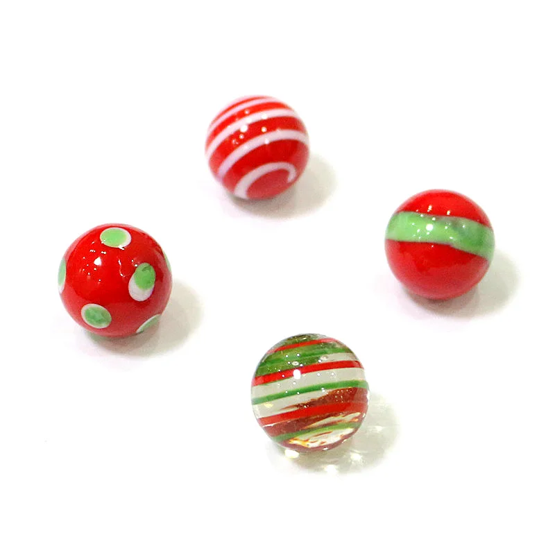 

4pcs 16MM Colorful Different Style Murano Glass Marbles Ball Charms Ornaments Parent- Child Beads Game Pinball Pat Toys For Kids