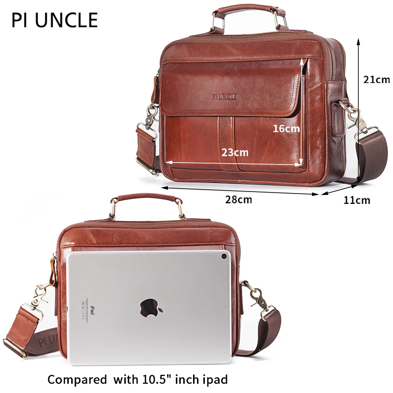 Сумка-мессенджер Мужская из натуральной кожи с крючком |