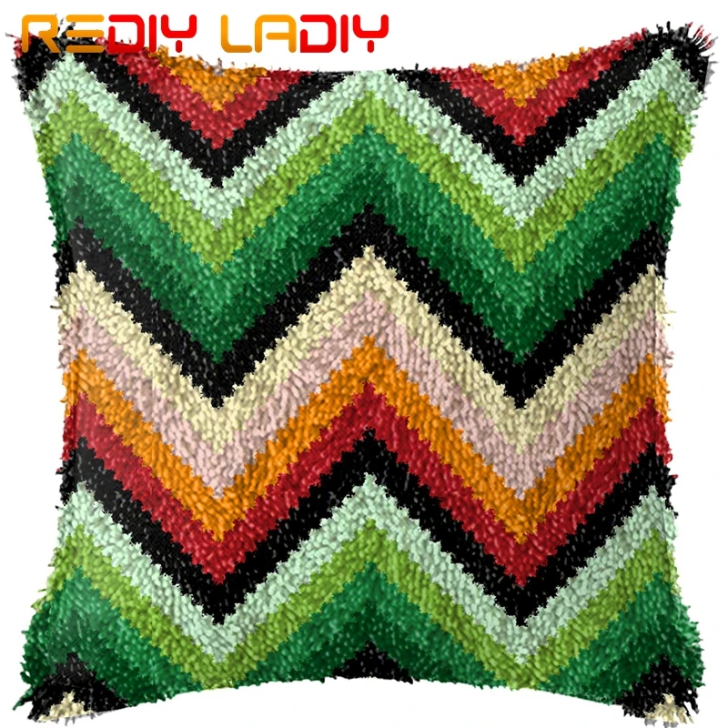 Крюк с защелкой подушки в зеленую полоску для предварительной печати холст чехлы